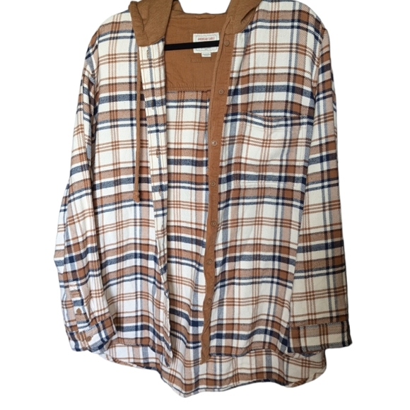XL • American Eagle • Oversized Hooded Flannel 🧡 - Picture 7 of 7